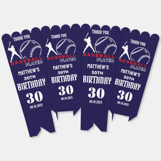 Honkballer, Team, Verjaardag gunstbox Bedankdoosjes (Ongevouwen)