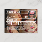 Honkballer Trading Kaart Souvenir Contactkaartje (Achterkant)