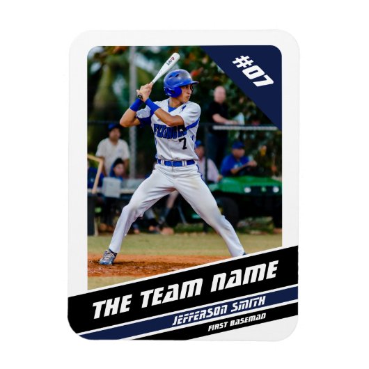 Honkballer  Wit Blauw Magneet (Verticaal)
