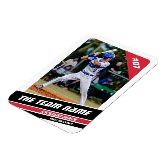 Honkballer  Wit Rood Magneet (Linkerzijde)