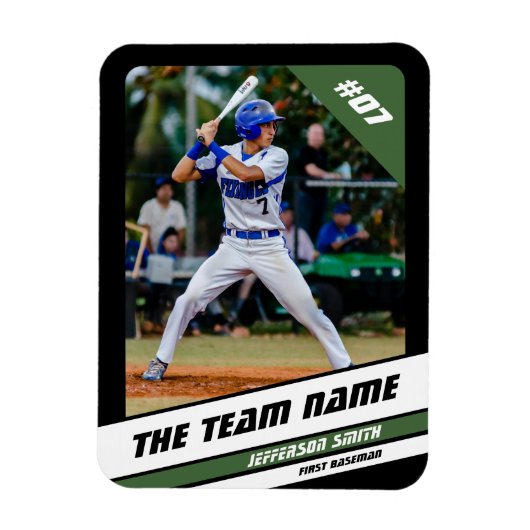 Honkballer  Zwart Groen Magneet (Verticaal)