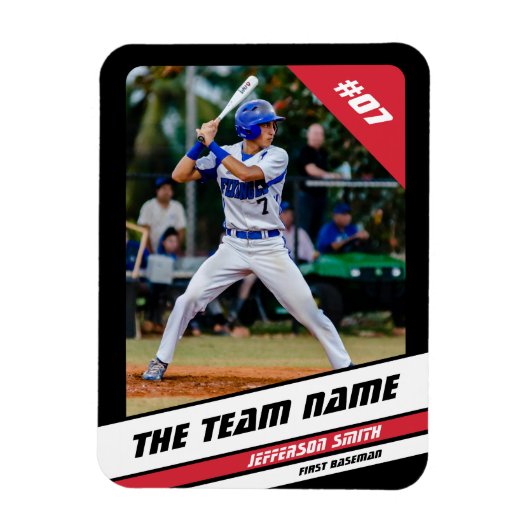 Honkballer  Zwart Rood Magneet (Verticaal)