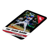 Honkballer  Zwart Rood Magneet (Linkerzijde)