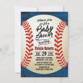  honkbalmarine Barn Wood Baby shower Kaart (Voorkant)