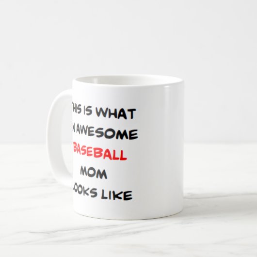 honkbalmoeder, geweldige koffiemok (Voorkant links)