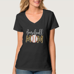 Honkbalmoeder Luipaardprint Honkbal Mama Moederdag T-shirt
