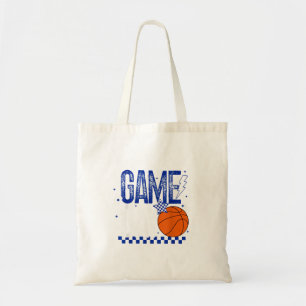 Honkbalmom Speldag Seizoensintro Retro Blauw Tote Bag