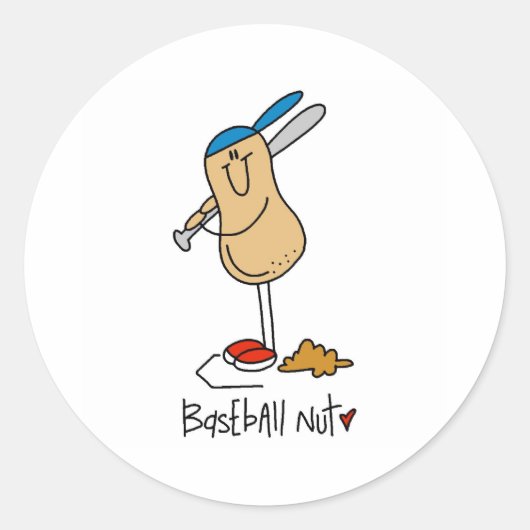 Honkbalnoot Ronde Sticker (Voorkant)