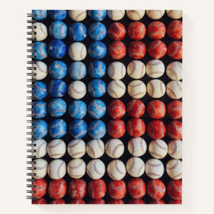 Honkbalo Amerikaanse Vlag Notitieboek