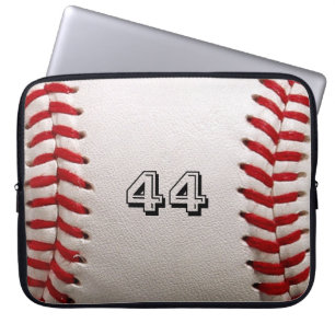 Honkbaloefenbal met aanpasbaar nummer laptop sleeve