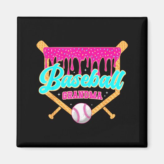Honkbalovertante IJsdruppel Softbalspeler Magneet (Voorkant)