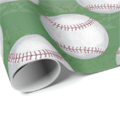 Honkbalpatroon op groen cadeaupapier (Rol Hoek)