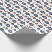 Honkbalpet, handschoen en bal patroon cadeaupapier (Hoek)
