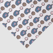 Honkbalpet, handschoen en bal patroon tissuepapier (Detail)