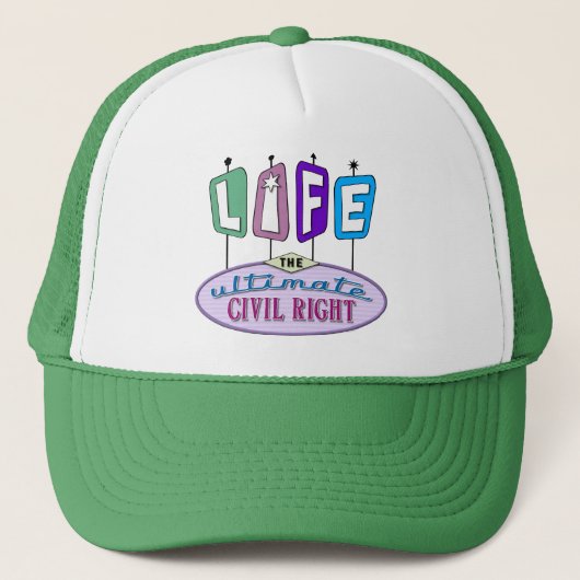 Honkbalpet met een pro-life boodschap. trucker pet (Voorkant)