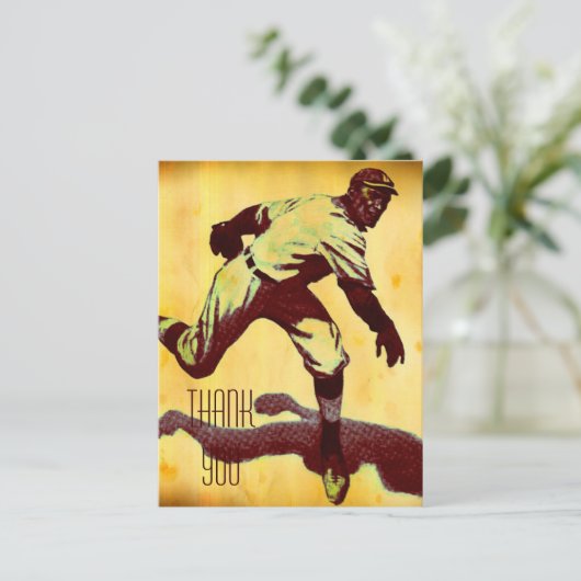  honkbalpitcher Dank je Briefkaart (Staand voorkant)