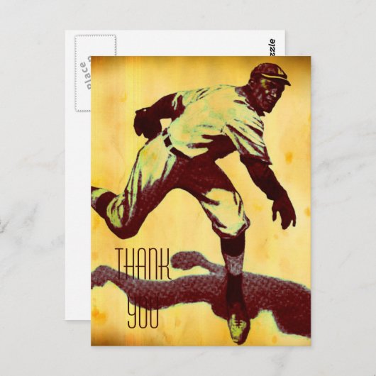  honkbalpitcher Dank je Briefkaart (Voorkant / Achterkant)