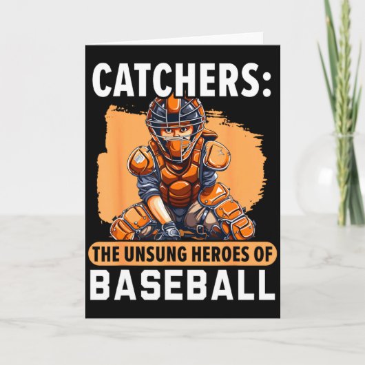 Honkbals Catcher Honkbalspeler Honkbalteam Spo Kaart (Voorkant)
