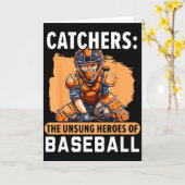 Honkbals Catcher Honkbalspeler Honkbalteam Spo Kaart (Gele Bloem)