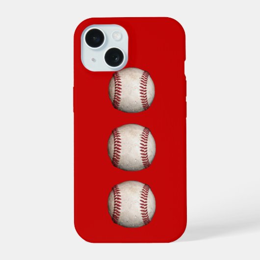 Honkbals in een rij iPhone 15 case (Achterkant)