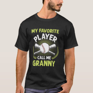 Honkbals Mijn favoriete speler noem me oma vintage T-shirt