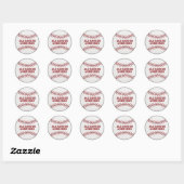 Honkbals Personaliseer  Ronde Sticker (Vel)