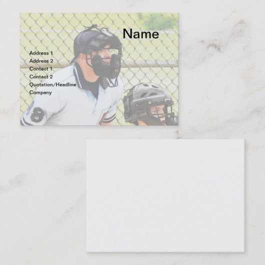 honkbalscheidsrechter visitekaartje (Voorkant / Achterkant)