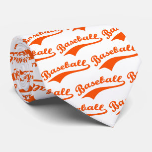 Honkbalschrift in oranje stropdas