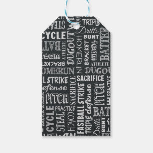 Honkbalscorebord woorden en termen cadeaulabel