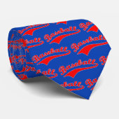 Honkbalscript in het rood stropdas (Opgerold)