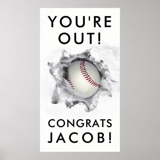 honkbalsenior afstuderen poster (Voorkant)