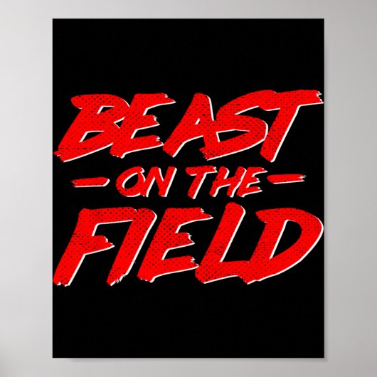 Honkbalshirt Beest Op Het Veld Voetbal Poster (Voorkant)