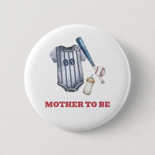 Honkbalshirt Fles Toekomstige Moeder Baby Borrel Ronde Button 5,7 Cm