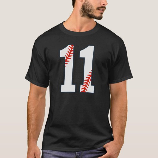 Honkbalshirt nummer 11 t-shirt (Voorkant)