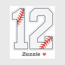 Honkbalshirt nummer 12 sticker