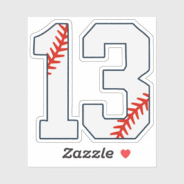 Honkbalshirt nummer 13 sticker