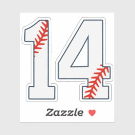Honkbalshirt nummer 14 sticker