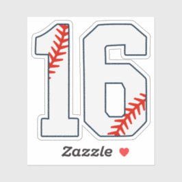 Honkbalshirt nummer 16 sticker
