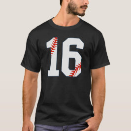 Honkbalshirt nummer 16 t-shirt
