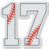 Honkbalshirt nummer 17 sticker (Voorkant)