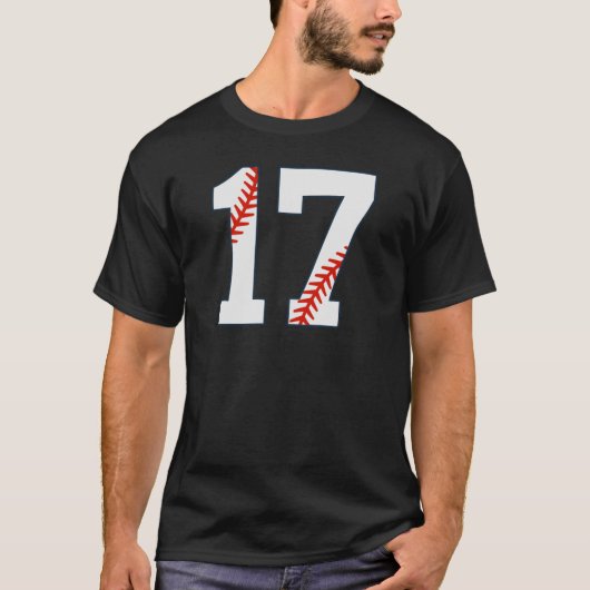 Honkbalshirt nummer 17 t-shirt (Voorkant)