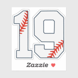 Honkbalshirt nummer 19 sticker