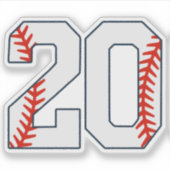 Honkbalshirt nummer 20 sticker (Voorkant)