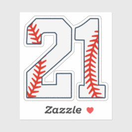Honkbalshirt nummer 21 sticker