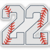 Honkbalshirt nummer 22 sticker (Voorkant)