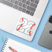 Honkbalshirt nummer 22 sticker (Laptop met iPhone)