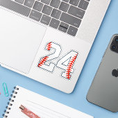 Honkbalshirt nummer 24 sticker (Laptop met iPhone)