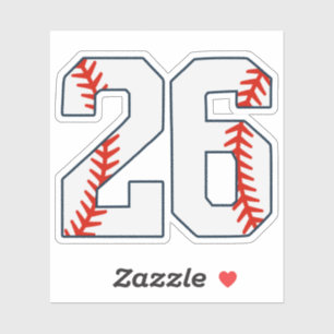 Honkbalshirt nummer 26 sticker