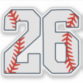 Honkbalshirt nummer 26 sticker (Voorkant)