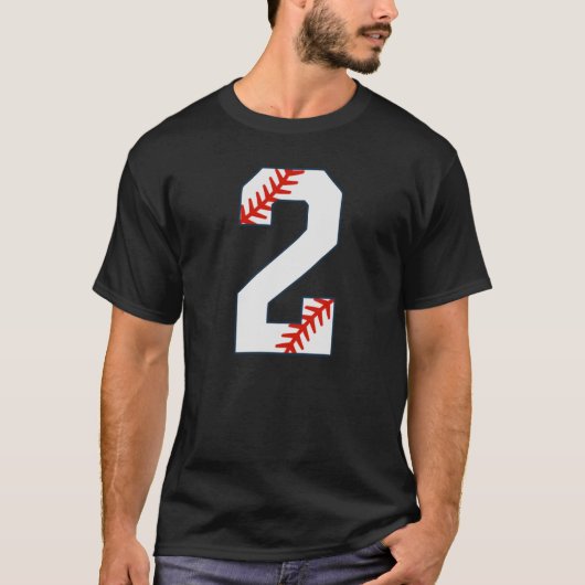 Honkbalshirt nummer 2 t-shirt (Voorkant)